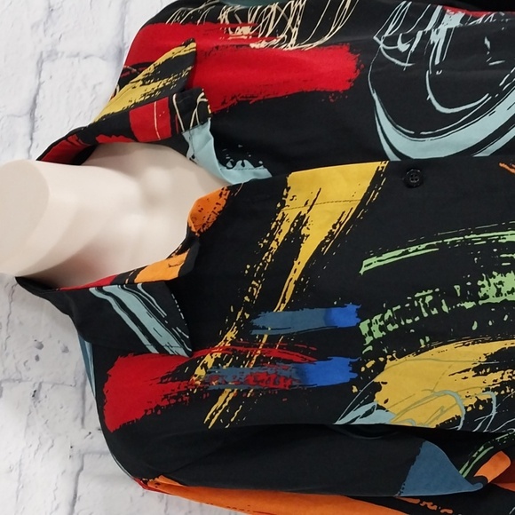 Duolin Artsy Top Button Down Long Sleeve Sz S - Picture 2 of 5
